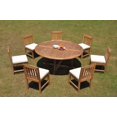 thumbnail image 4 of Grade-A Teak Dining Set: 7 Seater 8 Pc: 72" Round Table And 7 Devon Armless Chairs Outdoor Patio WholesaleTeak #WMDV71, 4 of 4