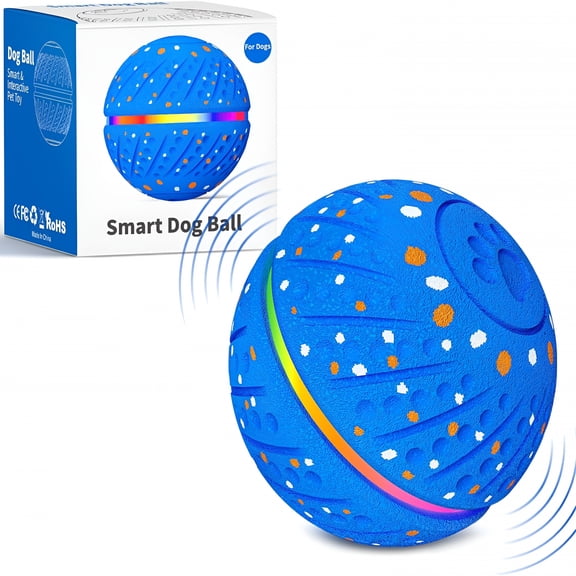 BESTSKY Interactive Dog Toys Ball - Smart Moving Bouncing Dog Ball with Rgb Lights, E-Tpu Material, 3 Play Modes Automatic Rolling Dogs Toy for Small Medium Dogs Keep Them Busy(Blue)