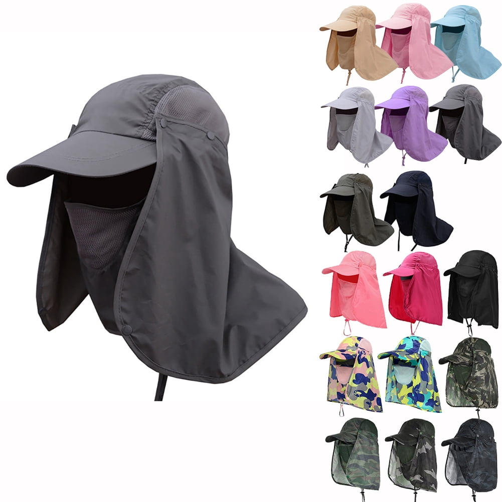 360° Outdoor UV Protection Sun Hat Visor Neck Cover Flap Cap For Hiking Fishing 