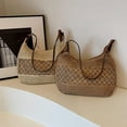 thumbnail image 5 of Straw Beach Bags Woven Rattan Crescent Summer Straw Tote Bag with Top Handle Handbag for Women, 5 of 8