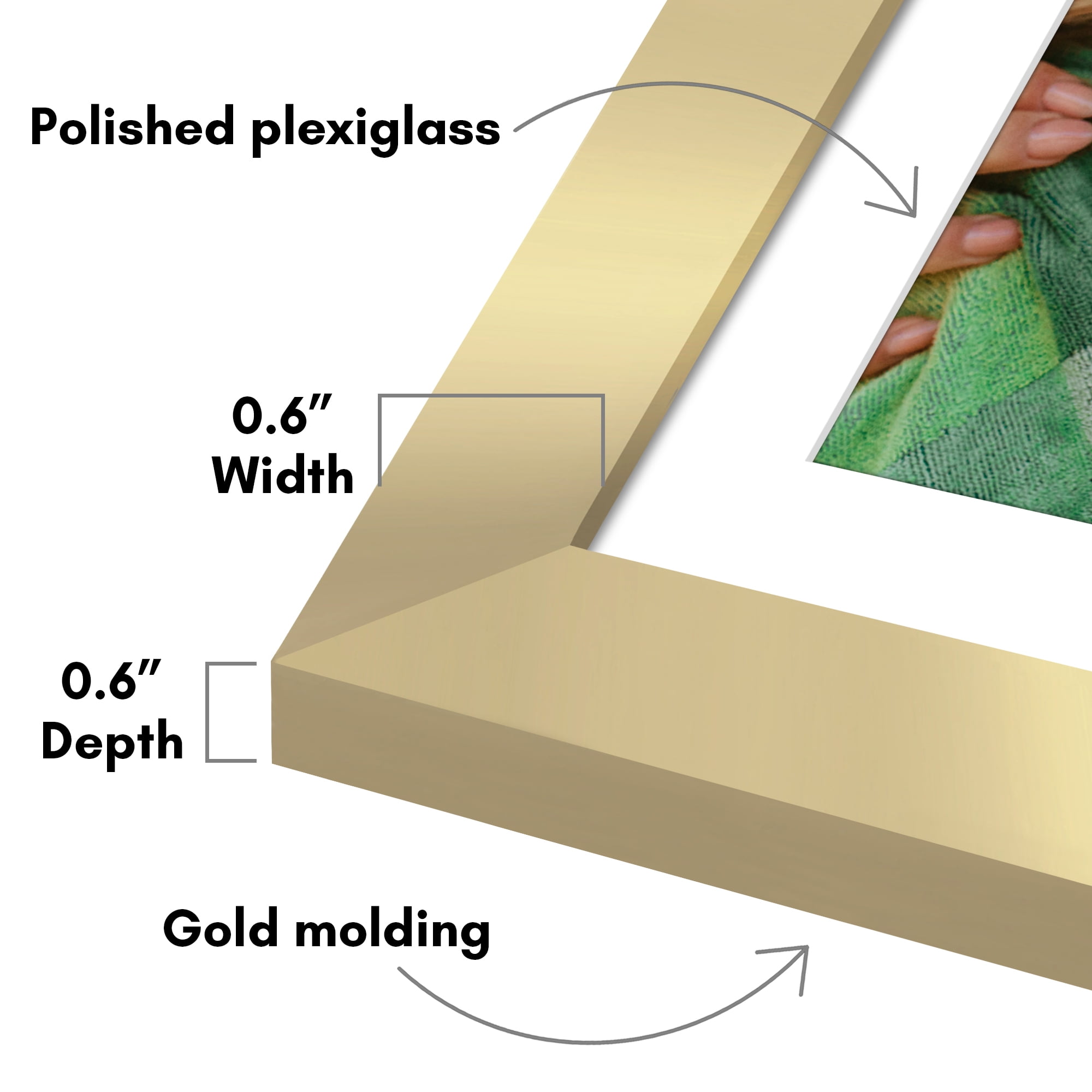 Americanflat 11x17 Picture Frame with Polished Plexiglass with 9x15 Mat 5 Pack Display Photo Galleria - Gold