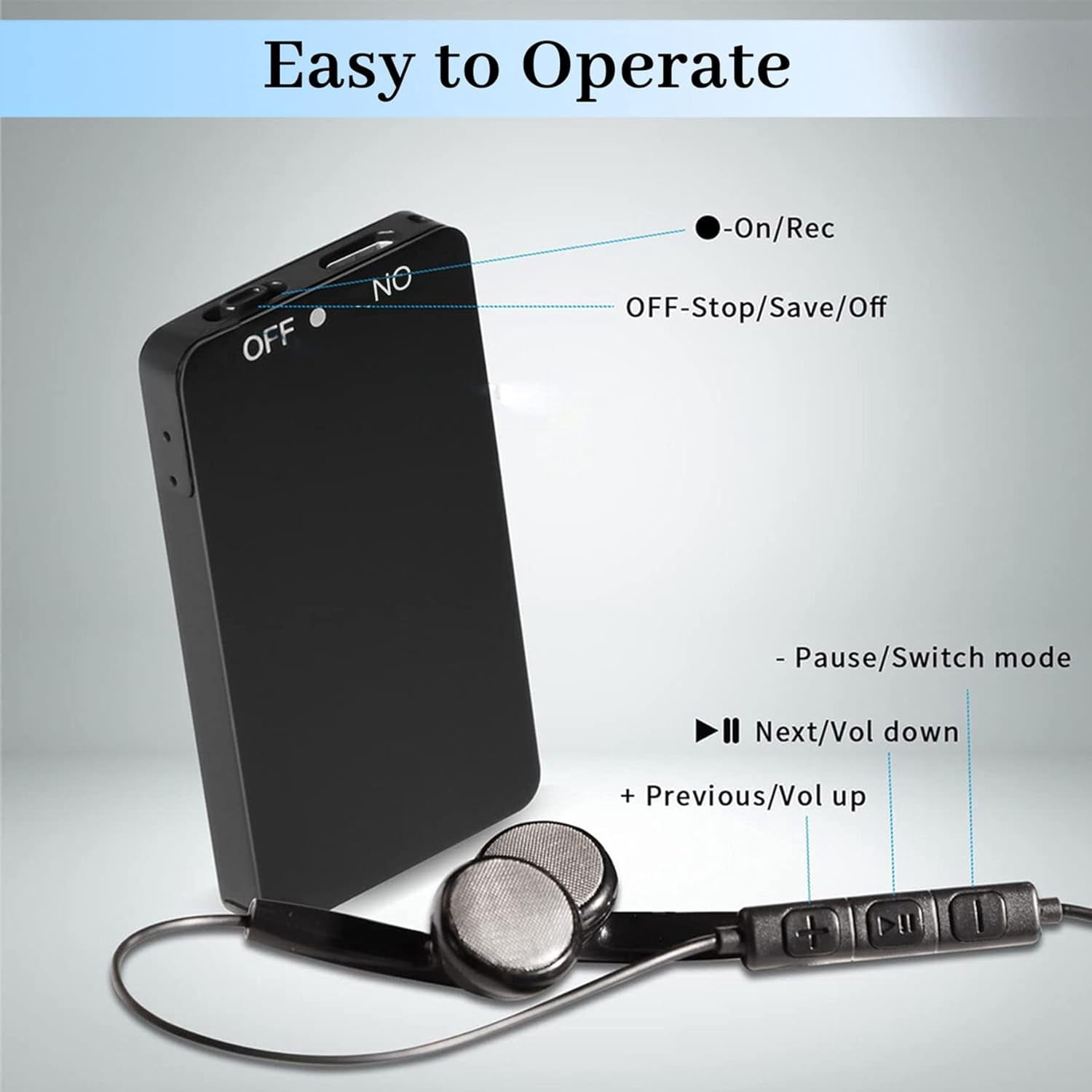 64GB Digital Voice Recorder,Thinnest Voice Activated Recorder with 1536Hours Recording Storage,48 Hours Long-Lasting Battery for Lecture Interview