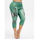 thumbnail image 2 of Plus tamaño de impresión de la mariposa Faux Denim Leggings Rosegal Leggings de talla grande, 2 of 5