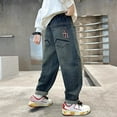 thumbnail image 4 of Tiijoy Boys Straight Leg Loose Fit Pull On Jeans Casual Pockets Denim Pants, Sizes 5-6, 4 of 8