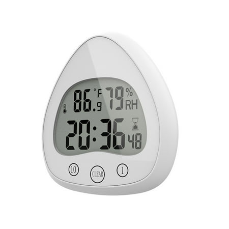 

TINYSOME Bathroom Shower Digital Wall ClockTemperature& Humidity Display Seconds Counter