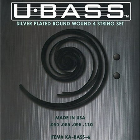 Kala KA-BASS-4 Metal Round Wound U-Bass Strings (Best Half Round Bass Strings)