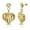 Yellow, variant on Stainless Steel White Clear CZ Love Heart Drop Dangle Earrings