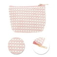 thumbnail image 4 of Bolsas de maquillaje de triángulo con puntos amigables para viajar, 1 Pc, color rosa, terciopelo, 4 of 5