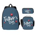 thumbnail image 1 of Best Dad Ever Happy Father's Day Backpack Lunch Bag Pencil Case 3 Pcs Set with Mesh Pocket 02, 1 of 5