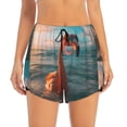 thumbnail image 2 of Picia Swimming Goggled Flamingo Pattern Women's 2 in 1 Athletic Running Shorts High Waisted Workout Casual Gym Sweat Shorts with Comfy Liner Zipper Pockets-, 2 of 9