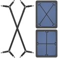 thumbnail image 4 of Correas para sábanas: Clips para sábanas ajustables entrecruzadas y soportes para sábanas, bandas elásticas, tirantes para sujetar sábanas, pinzas, 1 unidad, color negro, 4 of 5