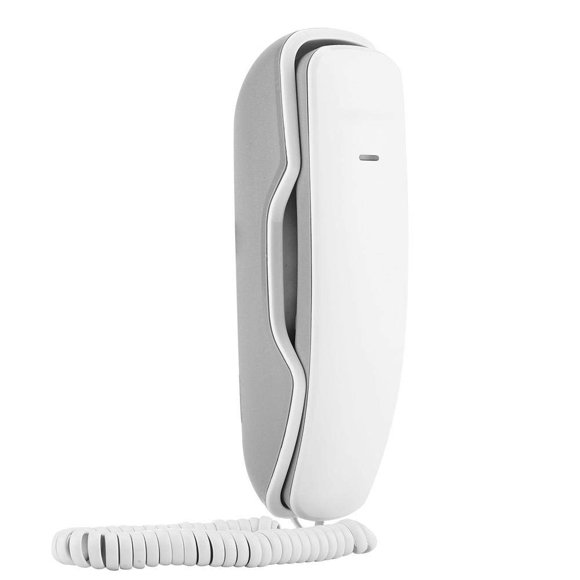 Téléphone Filaire Extensible, Téléphone Filaire avec Rappel du Dernier Numéro, Fonction Pause et Silencieux, Téléphone à Réduction de Bruit pour Maison École Bureau Cuisine (Gris&Blanc)