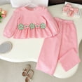 thumbnail image 5 of Toddler Baby Girl Outfits Infant Floral Tops Pants Cute Kids Girls Fall Winter Clothes Set, 5 of 9