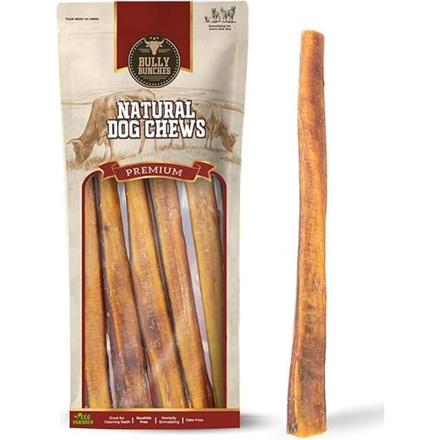 Bully Bunches 12" Jumbo Bully Sticks Odour Free All Natural Dog Chews 10 Pack