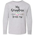 thumbnail image 3 of Inktastic My Grandma Loves Me Heart Grandchild Long Sleeve Youth T-Shirt, 3 of 5