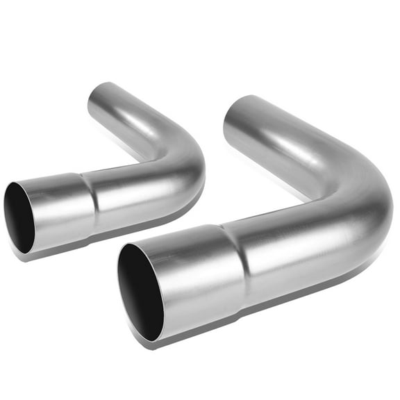 DNA Motoring 2Pcs 2.5" OD DIY Custom 90 Degree Mild Steel Mandrel Bend Exhaust Pipe