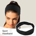 thumbnail image 2 of 3 uds diademas deportivas para hombres y mujeres, bandas antideslizantes para el cabello, bandas para la cabeza para correr sudor para deportes de fitness, negro, 2 of 7