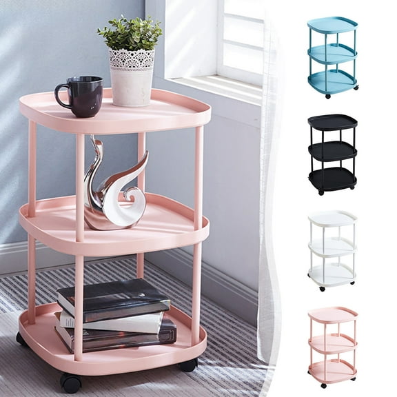 mtvxesu Rolling Cart Mobile Bedside Table Small Apartment Nightstand For Living Room Sofa Side, 1 Piece