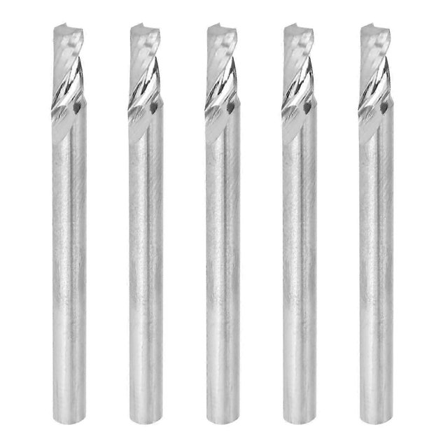 5pcs Tungsten Steel Spiral Router Bit Wood Carving Milling Cutter Accessory 3.175 X 6mm