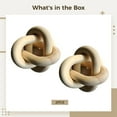 thumbnail image 5 of 2-Pack Wooden Knot Decor, Pine Wood Chain Link Sculpture for Modern Tabletop & Home Accents, Light Tone Artful Display, 5 of 5