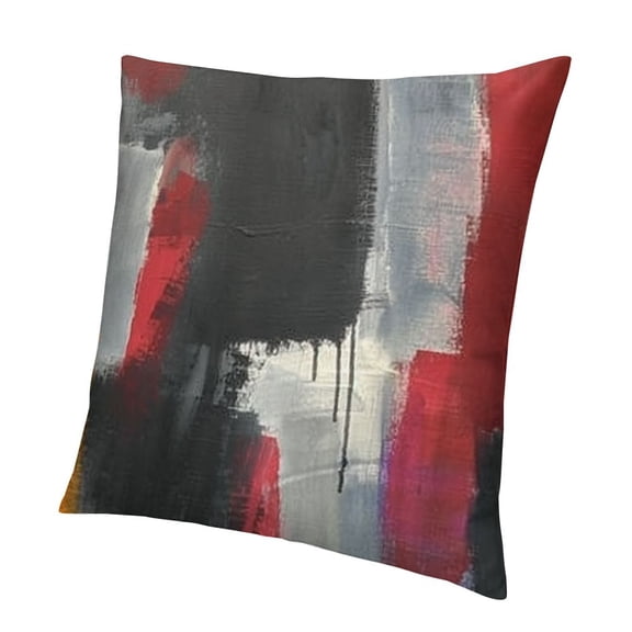 BANET  Red and Black Throw Pillow Covers - Grey Abstract Art Painting Pillowcase Modern Decorative Cushion Cover for Sofa Bedroom Living Room Décor 12x12in