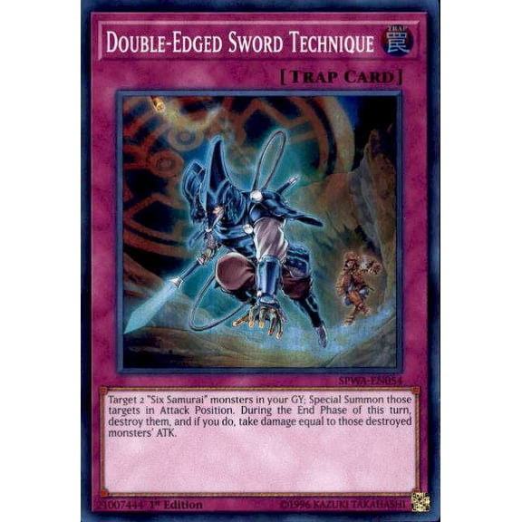 YuGiOh Spirit Warriors Super Rare Double-Edged Sword Technique SPWA-EN054