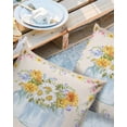 thumbnail image 2 of Pack of 2 Outdoor Pillow Covers, Colorful Floral Watercolor Vase Rustic Burlap Waterproof Square Throw Pillowcase Cushion Decorative Pillow Covers for Couch Patio Tent, 24x24 in, 2 of 6