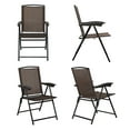 thumbnail image 4 of Costway 4PCS Folding Sling Chairs Steel Armrest Patio Garden Camping W/Adjustable Back, 4 of 10