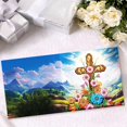 thumbnail image 4 of Tarjeta de felicitación de pintura de diamantes DIY, bordado de diamantes pintado a mano, flor Datura cruzada, tarjeta de animales, regalo de Festival de mosaico, nuevo, 4 of 4
