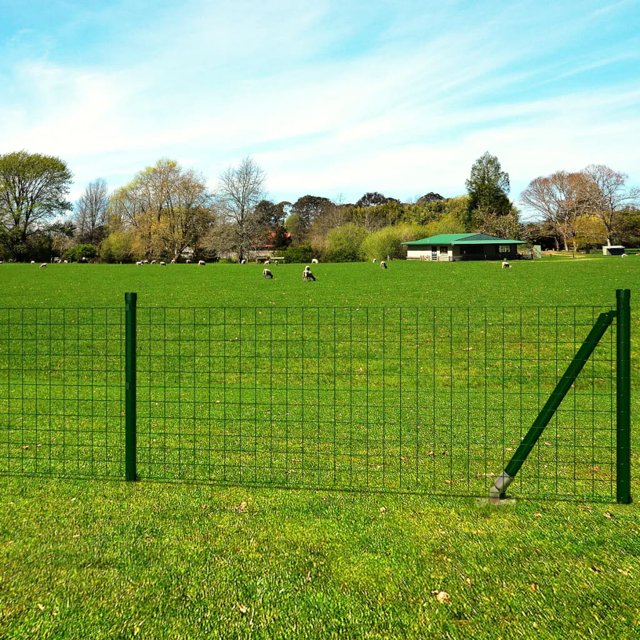 vidaXL Euro Fence Steel 25x1.7 m Green