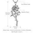 thumbnail image 3 of Rose Jewelry Sets 3D Vivid Rose Flower Pendant Necklace Ring Silver Plated Women Jewelry Mother Birthday Christmas Valentine's Day Gifts for Her, 3 of 7