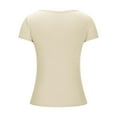 thumbnail image 4 of Tungbrin Women's Short Sleeve T Shirts U Neck Slim Going out Cute Tops Solid Color Summer Beach Comfy Trendy Tees, 4 of 5