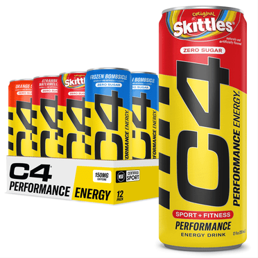 C4 Performance Energy Drink, Variety Pack with Cherry & Grape Popsicle, 12oz, 12 Pack Cans
