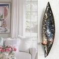 thumbnail image 4 of Bella Palacio” Mirrored Glass Mosaic & Metal Wall Mounted Decorative Candle Holder Wall Sconce, Set of 2 Large Size 18 in. Light Weight Wall Décor, 4 of 8