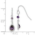 thumbnail image 2 of FB Jewels Sterling Silver Purple CZ Dangle Earrings, 2 of 2