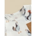 thumbnail image 6 of Baby Boy 2 Piece Set, Round Neck Rooster Print Short Sleeve Tops + Elastic Waist Solid Color Shorts Infant Toddler Summer Outfit, 6 of 9