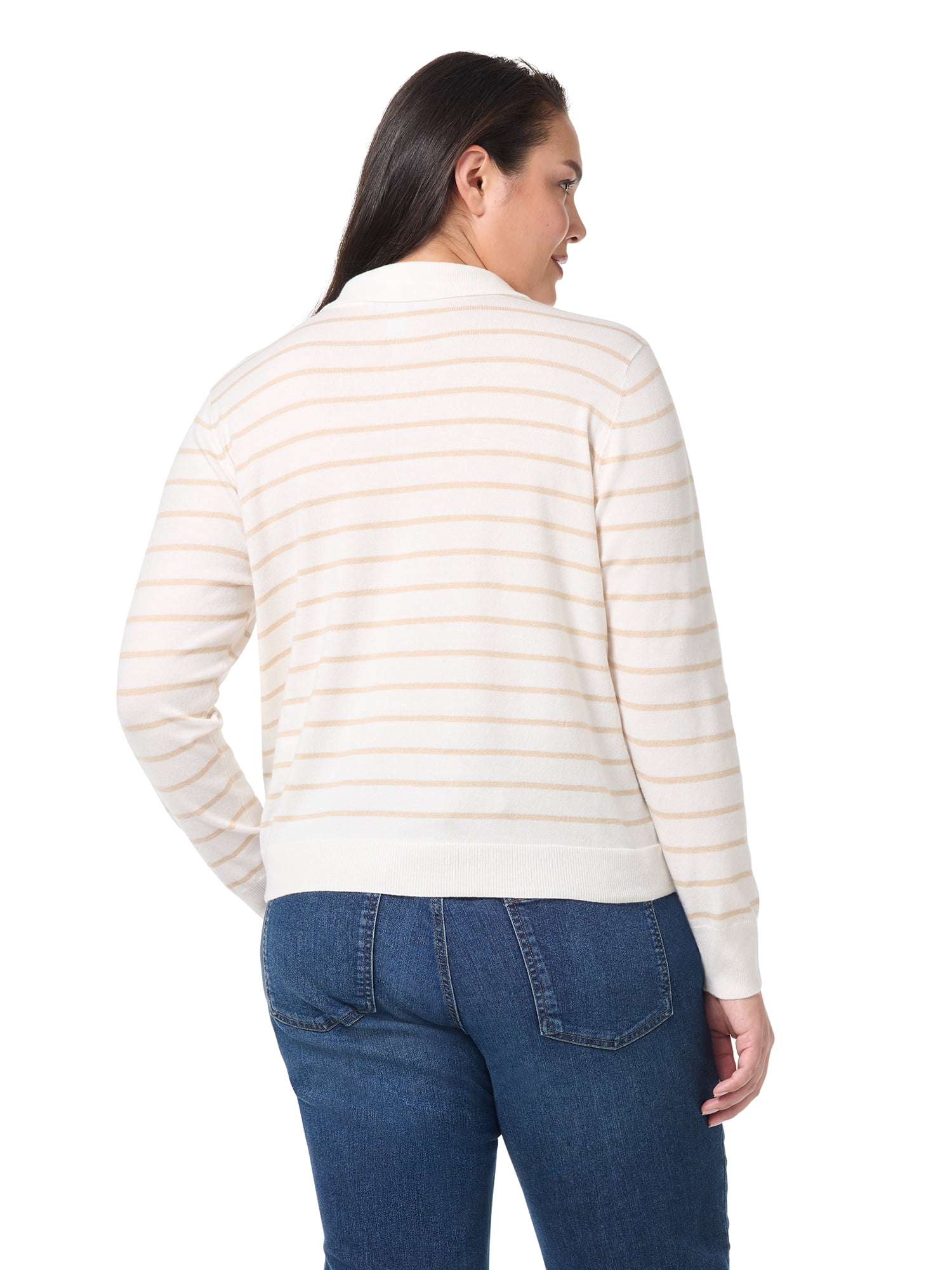 Gloria Vanderbilt Swan Series Women's Plus Polo Sweater, Sizes 0X-4X