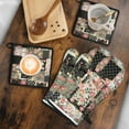 thumbnail image 5 of Pioneer Flower Kitchen Oven Mitt and Pot Holder Sets 4 Pcs for Baking, Cooking and Grilling, Heat Resistant Up To 392 °F, 5 of 7