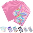 thumbnail image 1 of 100 Pack Resealable Bags for Small Business, Mylar Bags with Front Window Holographic Bags Mylar Bags for Food Storage with 100 Color Labels(Pink,5x7Inch), 1 of 7