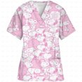 thumbnail image 3 of Uniforme de trabajo de enfermera de hospital clínico Camiseta con estampado de Snoopy Camiseta de mujer con cuello en V y bolsillo Uniformes médicos Camisetas de enfermería Ropa de trabajo, 3 of 5