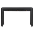 thumbnail image 6 of Miekor Furniture Rustic Console Table with Curved Corners for Safety, Entryway Table with 3 Concealed Drawers, Sturdy Sofa Table with Thick Legs for Hallway & Living Room (Black) No6396, 6 of 9