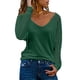 thumbnail image 4 of ABPHQTO Top verde de mujer con cuello en V y rayas transparentes, 4 of 5
