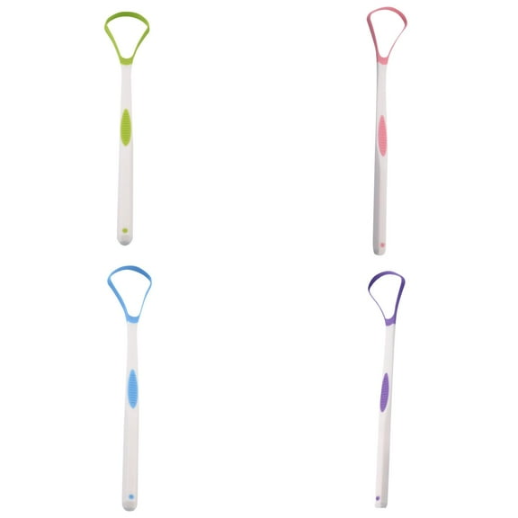 Olilia 4Pack Tongue Scraper Cleaner for Adults Kids, BPA Free Tongue Scrapers, Healthy Oral Hygiene Brushes, Help Fight Bad Breath
