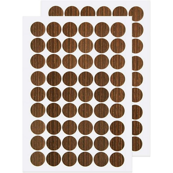 Screw Hole Stickers PVC Covers Self Adhesive, 21mm Decorative Stickers Screws Covers Caps Great for Wooden Furniture Wardrobe Cabinet Shelf Desk Plate 2 Sheet, PC-198