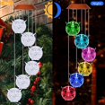 thumbnail image 4 of Luz solar de búho a prueba de agua, luz LED solar que cambia de color, campana de viento romántica móvil de búho, decoración de jardín nocturno, 4 of 7
