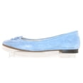 thumbnail image 2 of Sam Edelman Kaylee Light Blue Leather Almond Toe Slip On Detailed Ballet Flats (Light Blue, 7.5), 2 of 4