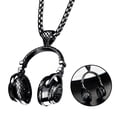 thumbnail image 2 of DJ Music Headphone Pendant Necklace Long Neck Chain Men Women Hip Hop Rock Jewelry Gift Black, 2 of 9