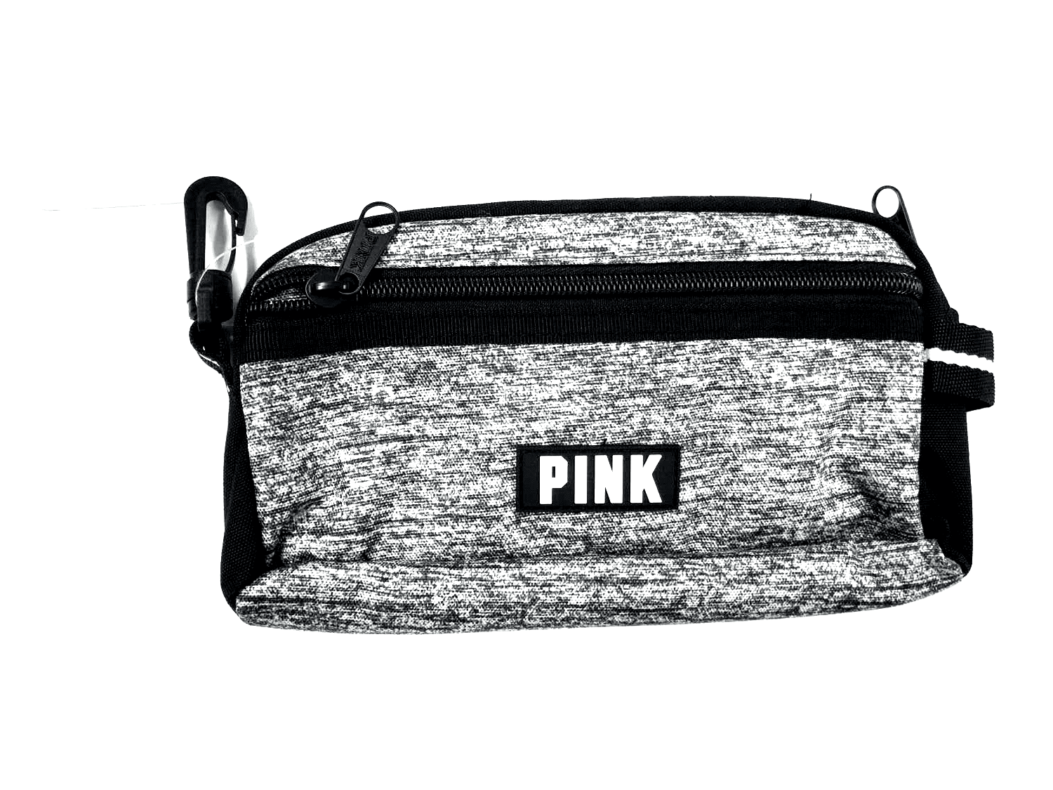 Victoria s Secret Pink Pencil Pouch Cosmetic Makeup Bag Gray Marl New