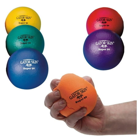 S&S Worldwide Gator Skin Super 90 Balls. 3.5" PU Coated Foam Balls in 6 Colors, Soft No-Sting Balls are Great for Indoor Baseball/Softball, Floor Hockey Ball, as a Mini Dodgeball and PE. Set of 6.