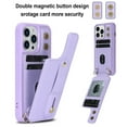 thumbnail image 3 of for iPhone 13 Pro Max Case with Card Holder Crossbody Lanyard Strap Leather Wallet Case with Magnetic Clasp Kickstand Heavy Duty Protective Back Flip Phone Cover for Women,Purple, 3 of 8